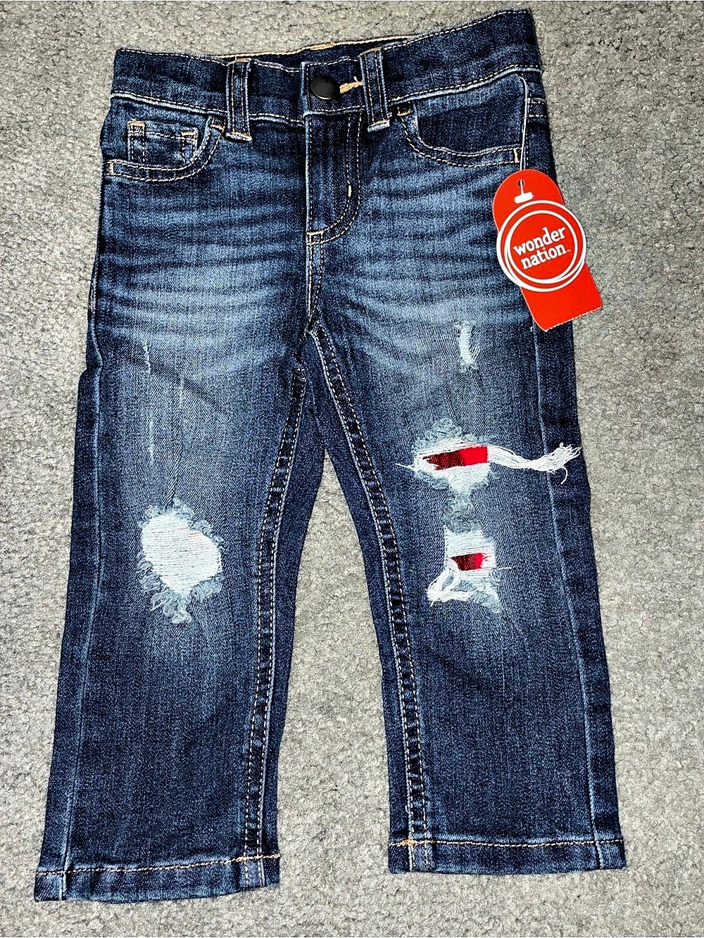 Wonder Nation Distressed Denim Jeans in Blue Size 18M